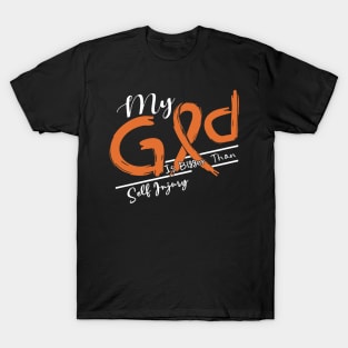 Self Injury Awareness My God Is Stronger - In This Family No One Fights Alone T-Shirt